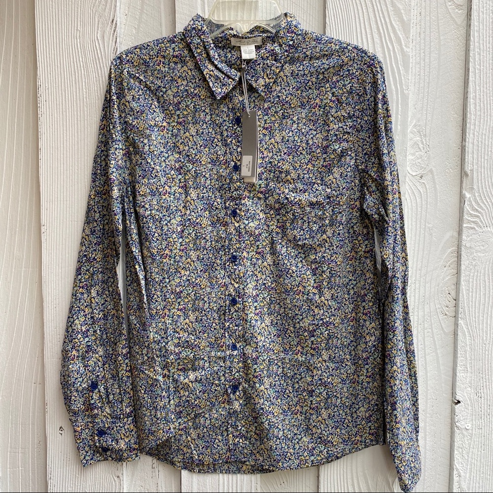 Mododoc Floral Print Cotton Button Down SZ L NWT